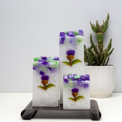 Square Candles - Thistle set